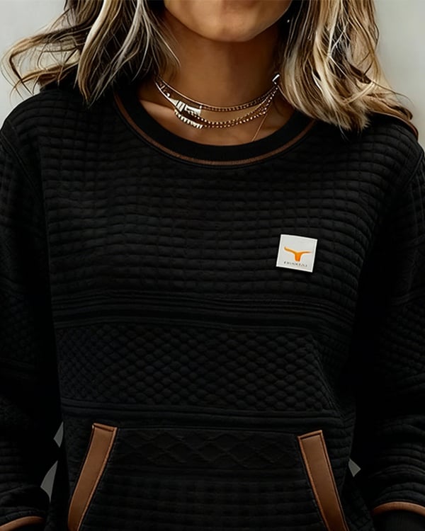 Sweatshirt mit Rundhalsausschnitt und Color-Blocking