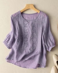 T-Shirt Retro Andningsbar Rund Halsning