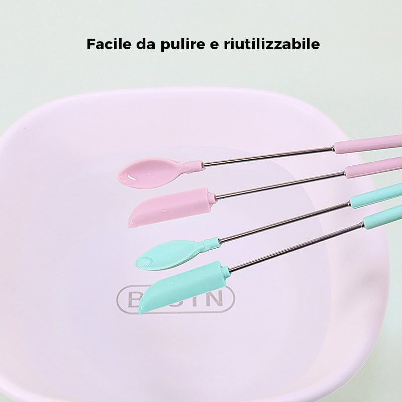 Mini spatola telescopica in silicone