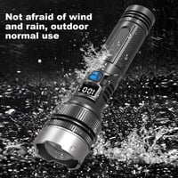 Waterproof Rechargeable Digital Display 2-in-1 Strong Light Flashlight