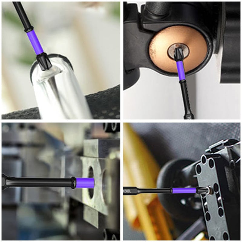 Purple non-slip screwdriver bits set