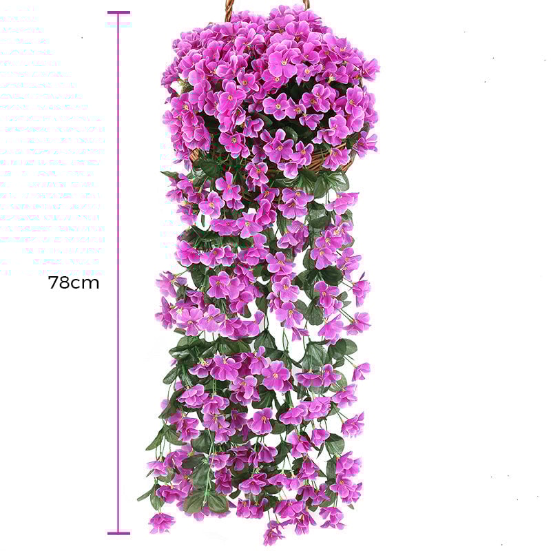 Simulation purple hanging basket