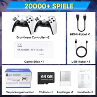 Retro-Spielkonsole mit zwei drahtlosen Controllern