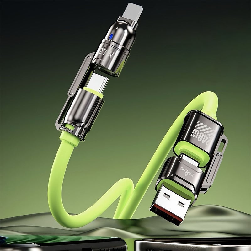 Liquid Silicone 4-in-1 Fast Charging Cable