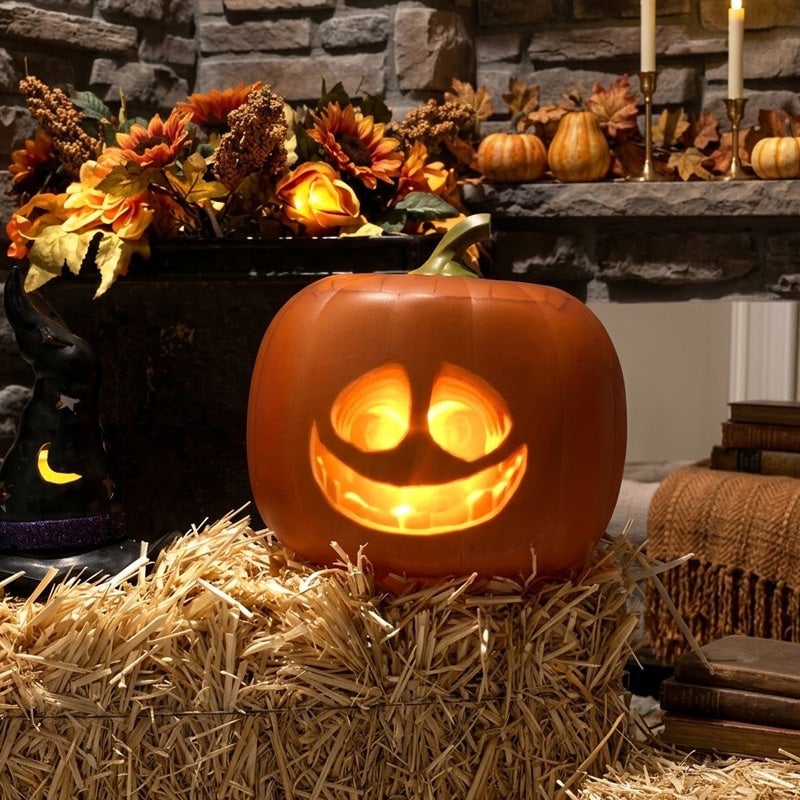 😊Animierte, sprechende Halloween-Kürbis-Projektorlampe