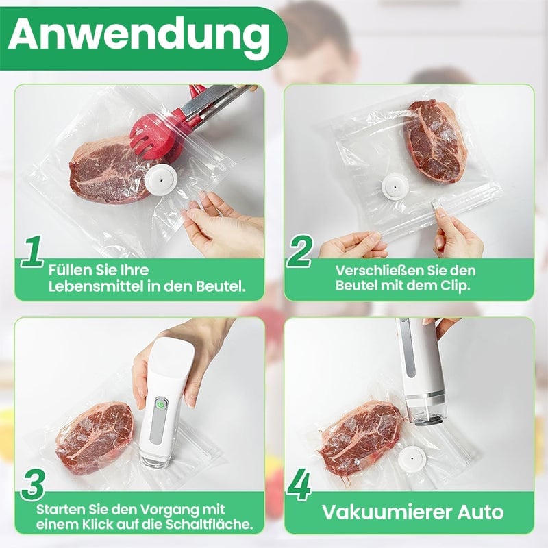 Sakerplus Vakuumierer mit wiederverwendbaren Beuteln