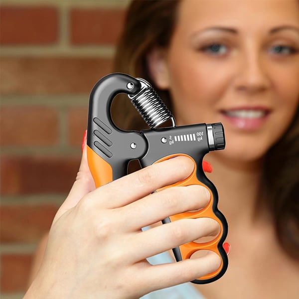 Adjustable electronic counting strength grip