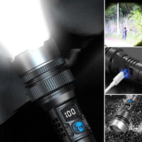 Waterdichte, oplaadbare 2-in-1 zaklamp met digitaal display en sterk licht