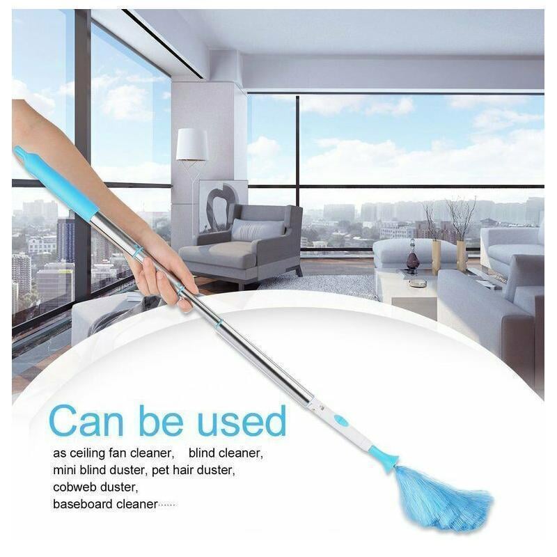 360° Rotatable Electric Spin Duster Motorized Dust Wand with 2 Brushes