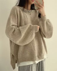 Crew Neck Side Slit Pullover