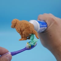 Lustiger Hund-Zahnpastadeckel in Kack-Form