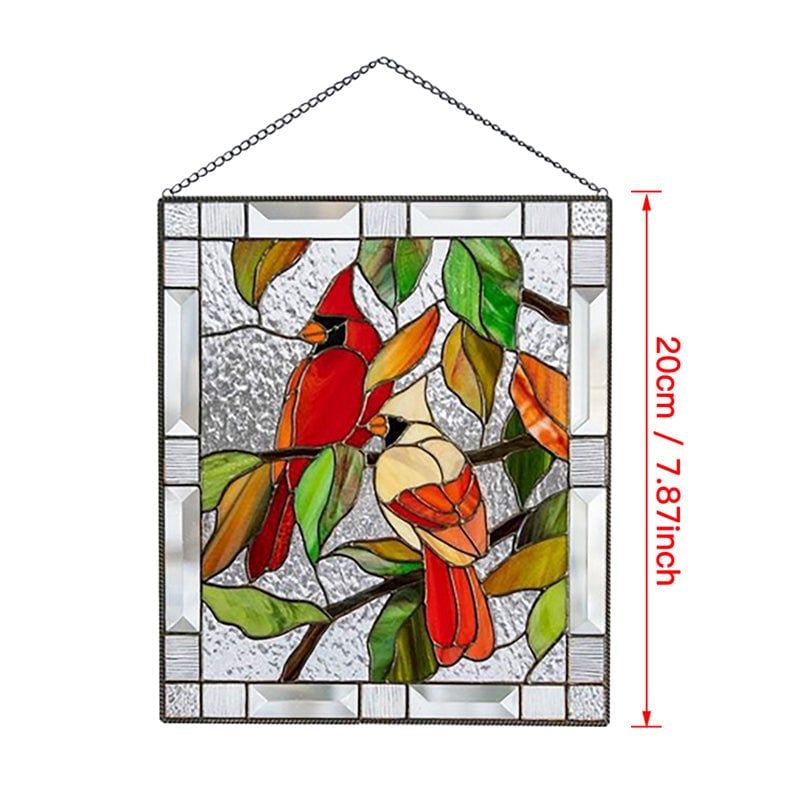 Cardinal Stained Glass Window Panel