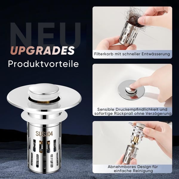 Universeller Abflussfilter für das Badezimmer Waschbecken