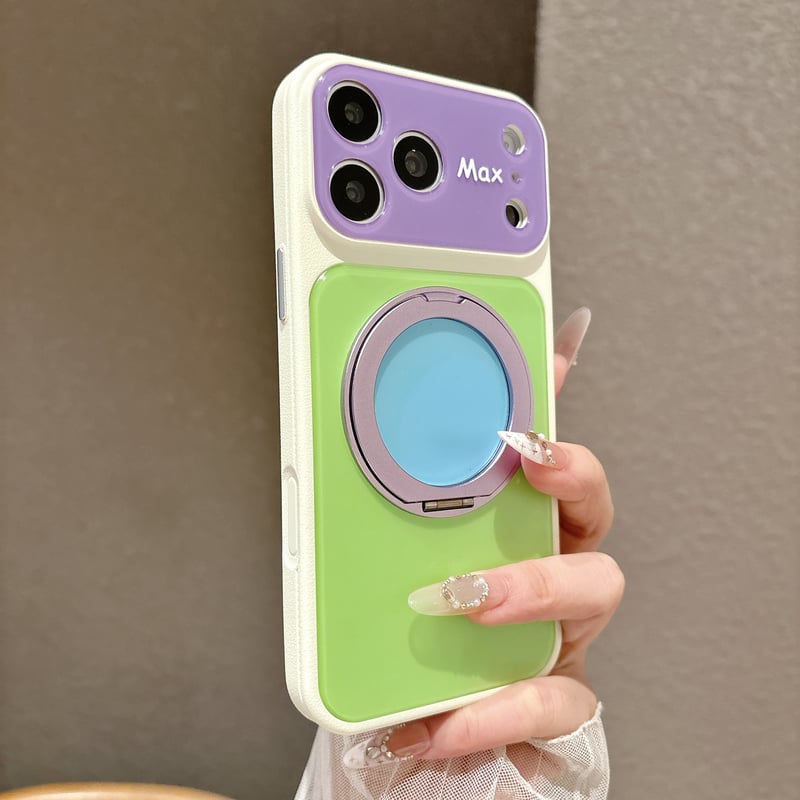 Dopamine Colorblock Magnetic Phone Grip with 360° Spin Stand