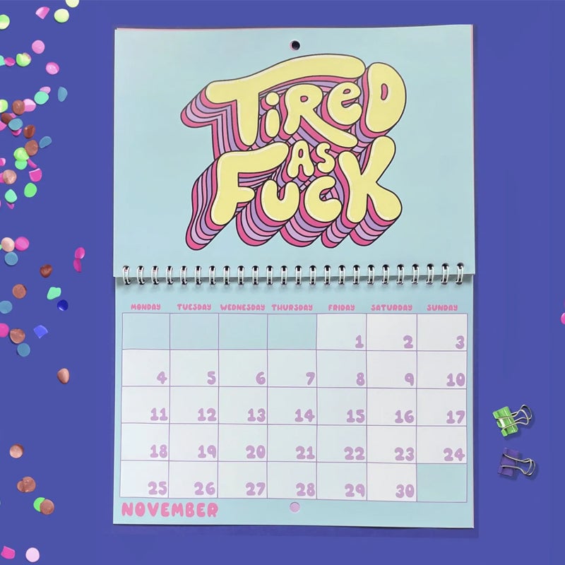 Funny and Sweary Double Page Wall Calendar
