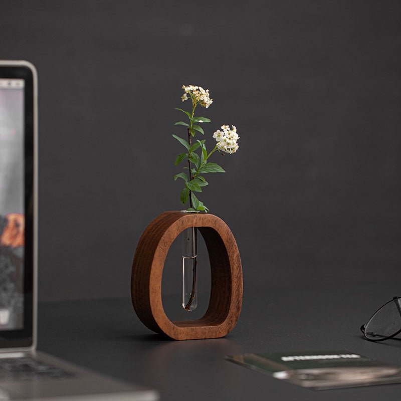 ✨Solid Wood Glass Vase