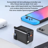 65 W GaN 3-in-1 einziehbares Schnellladegerät