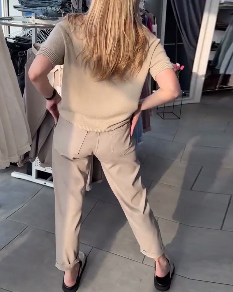 Casual Slim Round Neck Versatile Sweater