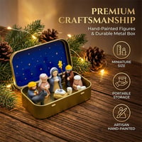 Mini Christmas Nativity Set in Tin Box