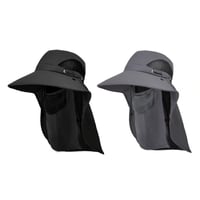 Men's Wide Brim Sun Hat with Removable Face Mask