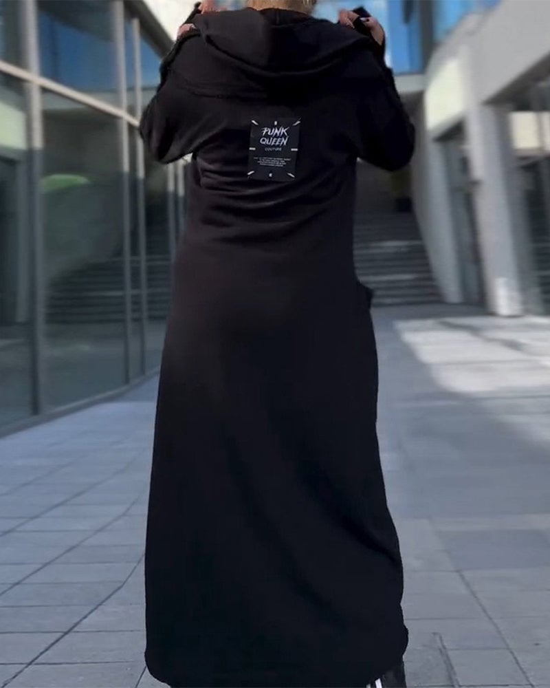 Elegancka luźna sukienka w jednolitym kolorze