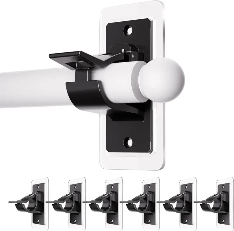 No Drill Curtain Rod Brackets