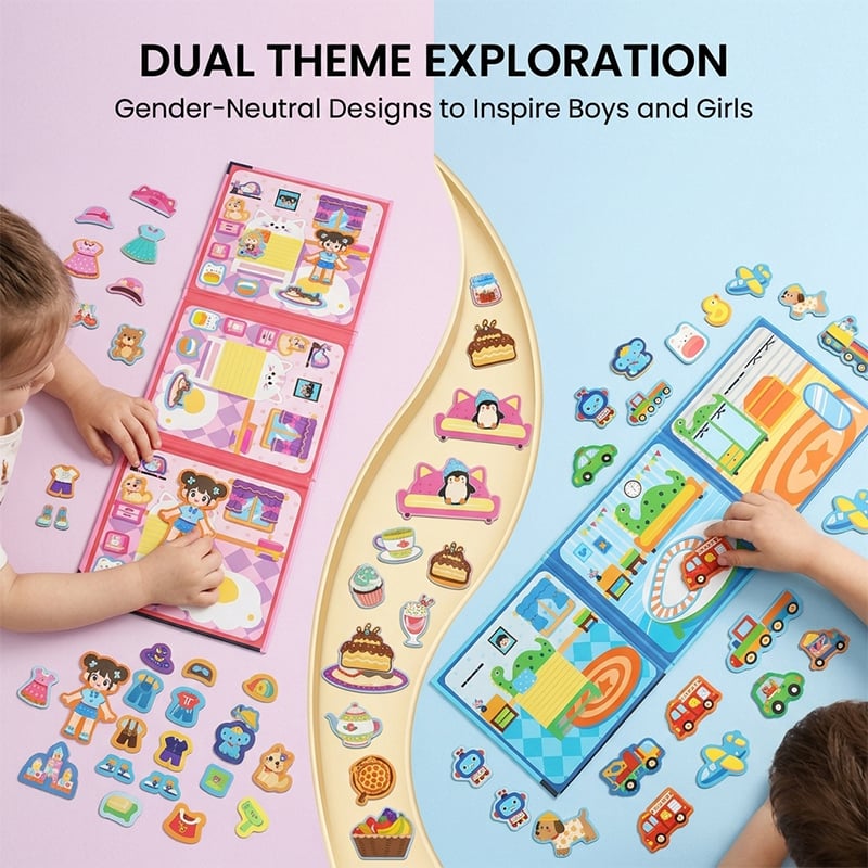Foldable Magnetic Quiet Book & Magnetic Accessories Set