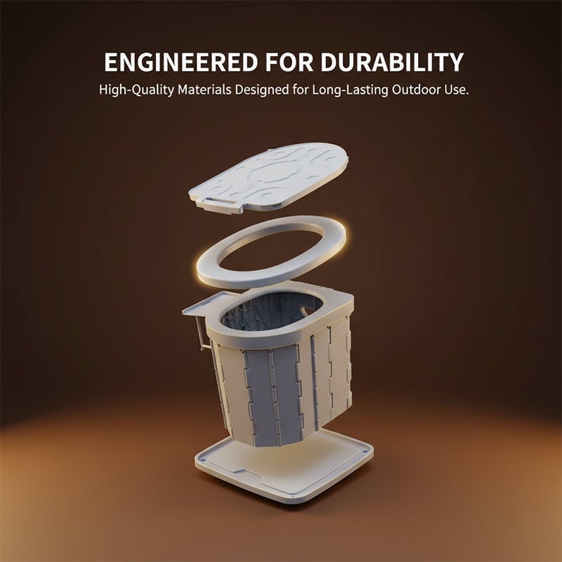 Portable Folding Toilet with Lid