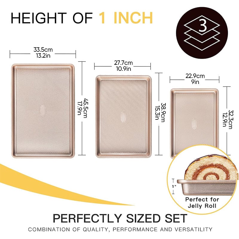 Sakerplus Nonstick Baking Sheet Pan Set