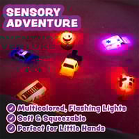6 Pack Water Activated Flashing Colors Soft Squeezable Sensory Toys