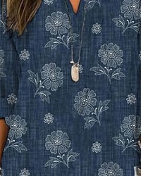 Casual bluse med blomsterprint