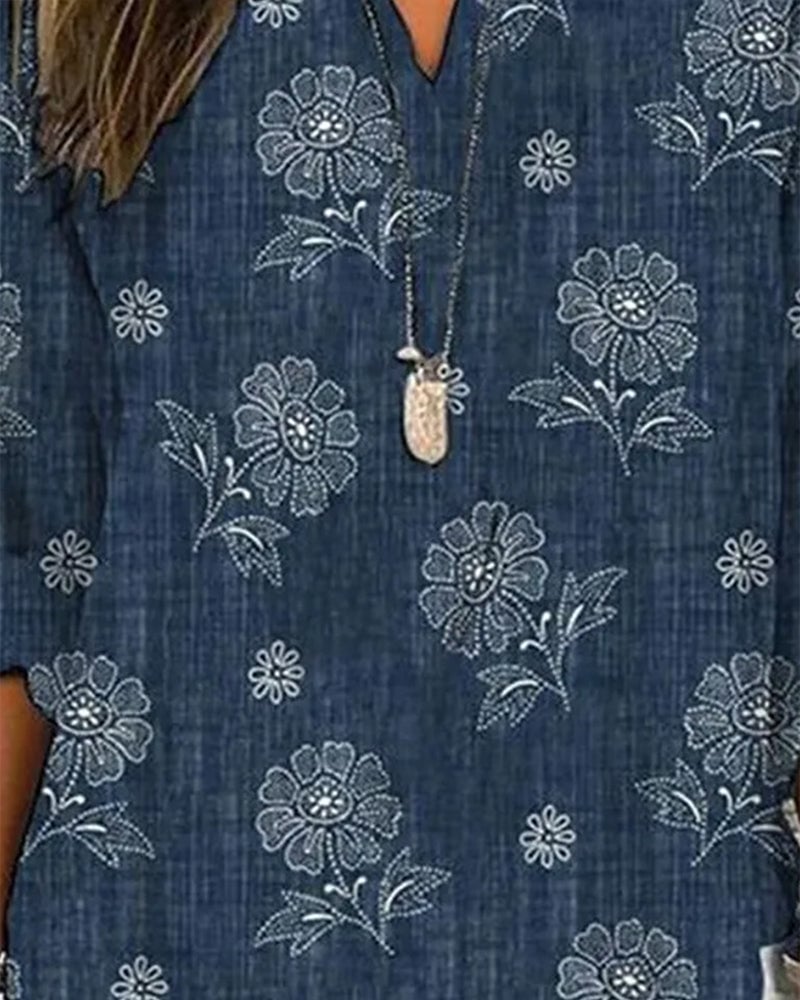 Casual bluse med blomsterprint