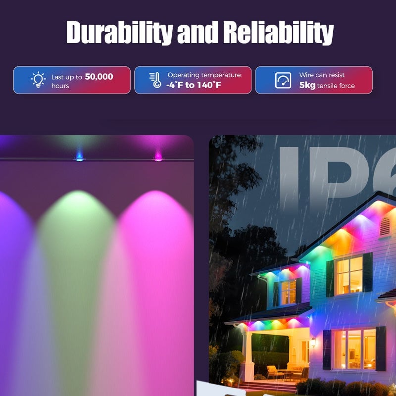 Sakerplus Smart RGB Outdoor Lights for Decor