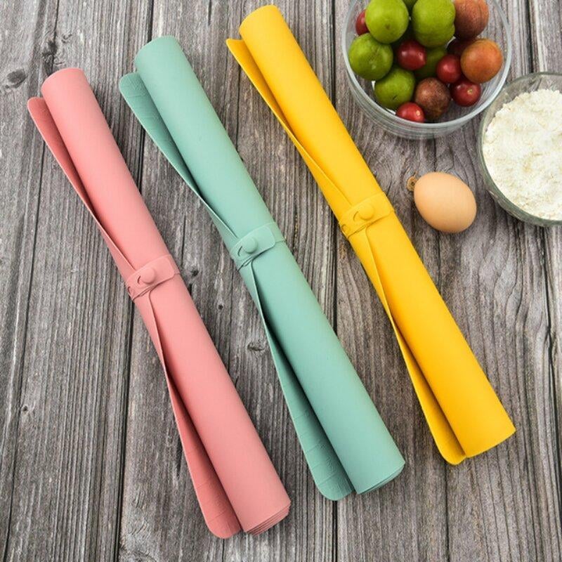 Extra Large Kitchen Tools Silicone Roll-Up Pastry Mat With Measurements