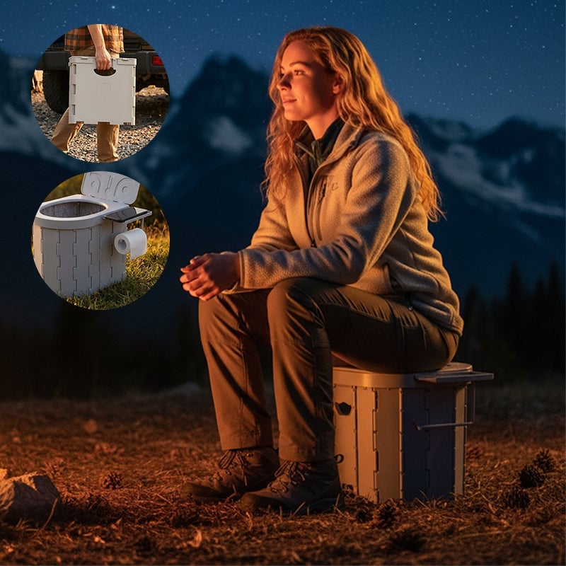 Portable Folding Toilet with Lid