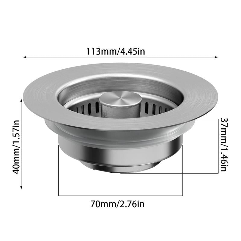 Upgraded 3-in-1 Kitchen Sink Drain Strainer