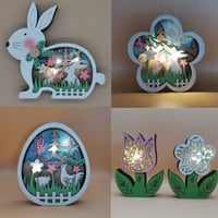 Wooden Easter Decoration with LED Light