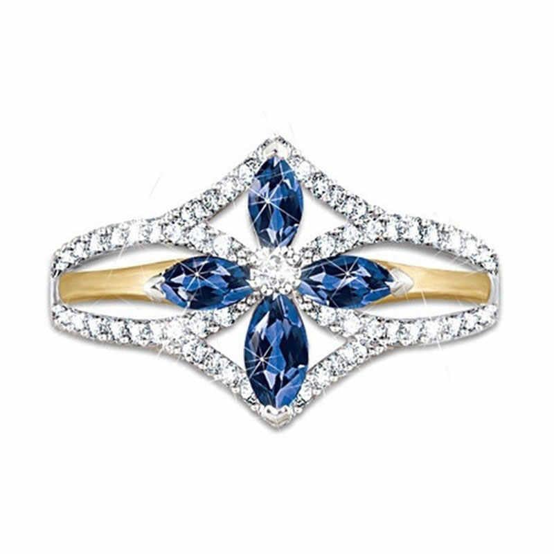 The Promise Of Faith Sapphire And White Topaz Cross Ring