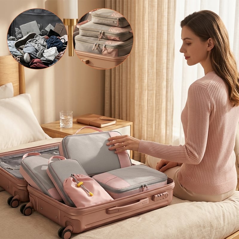 6-Piece Expandable Space-Saving Packing Cubes