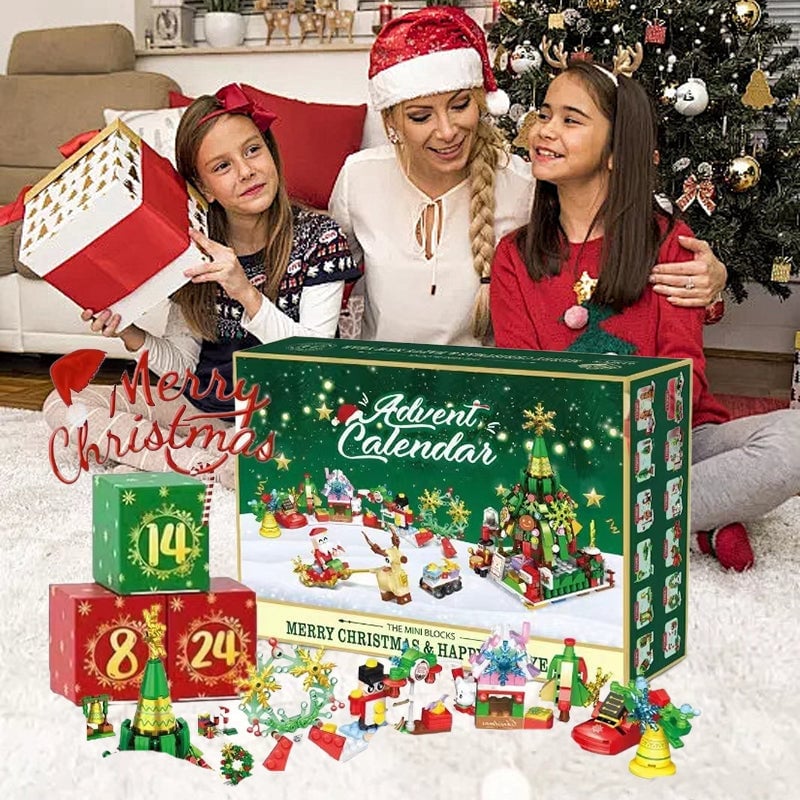 Adventskalender mit Weihnachts-Bausteinen