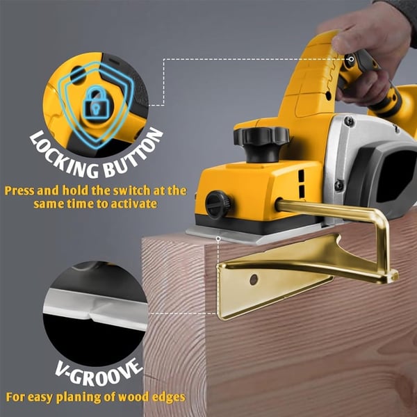 Sakerplus Cordless 3-Inch Electric Wood Planer