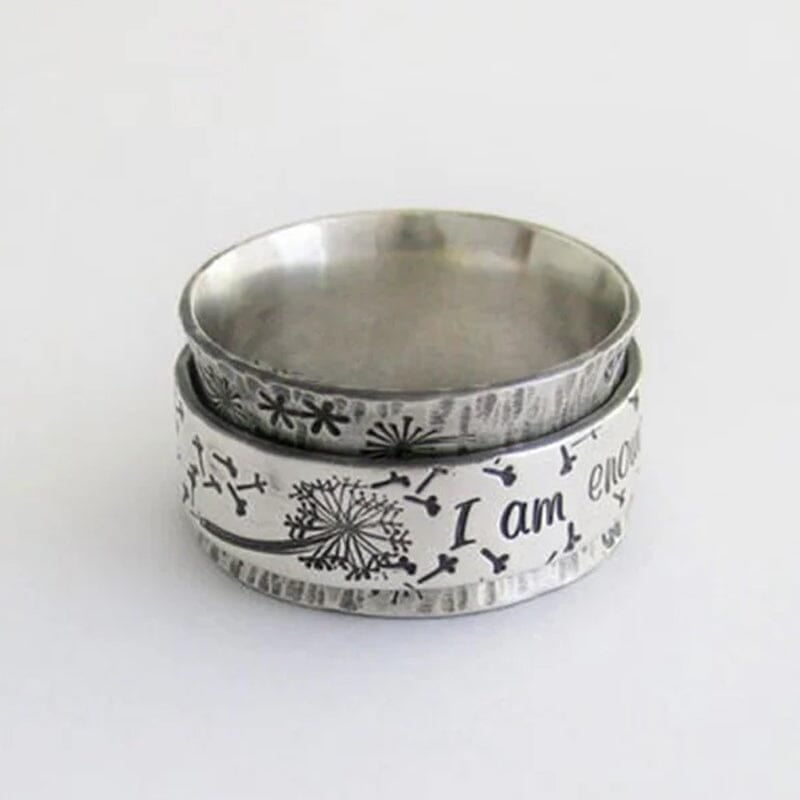 Silver Dandelion Spinner Ring