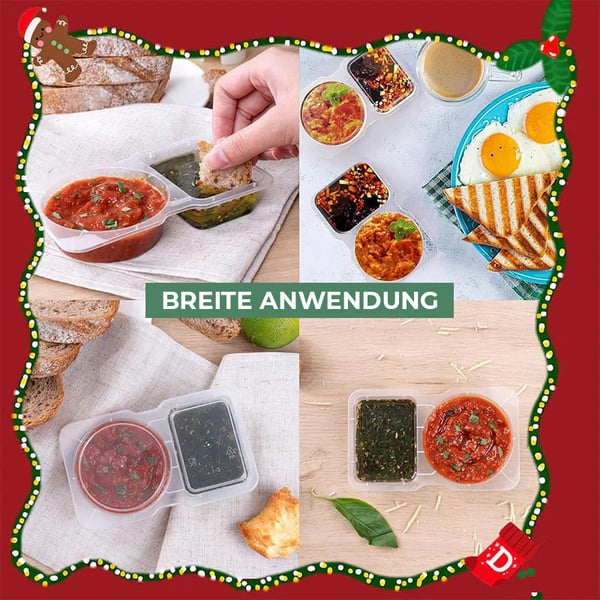 Snackbehälter mit zwei Fächern und Deckel