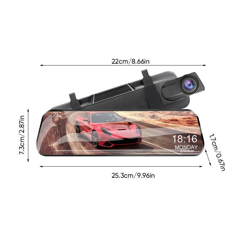 2K Rearview Mirror Streaming Media Dash Cam