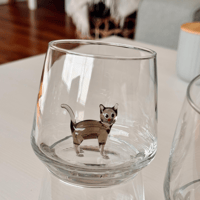 Drinking Murano Glass with Cat Figurine