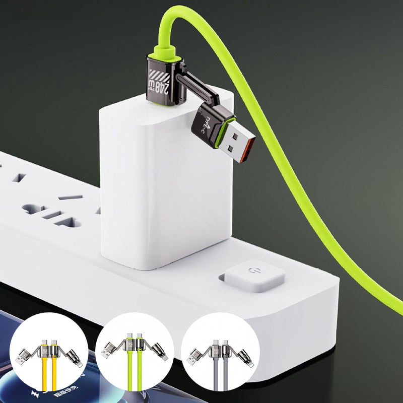 Liquid Silicone 4-in-1 Fast Charging Cable