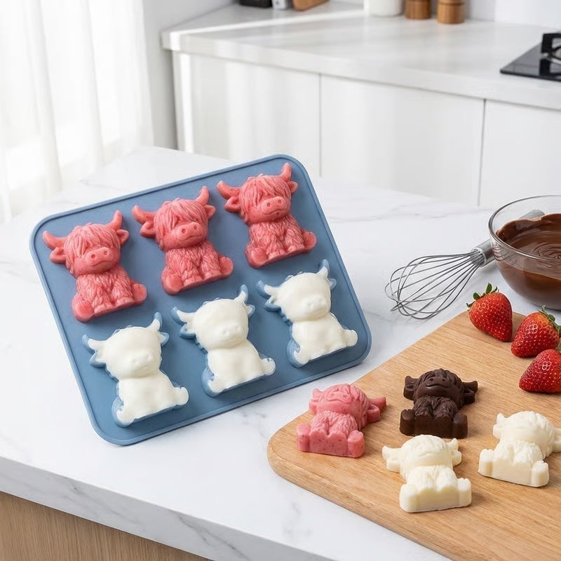 Mini Highland Cow Ice Cube Mold