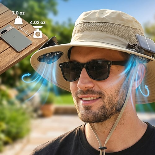 Lightweight Solar Fan Hat