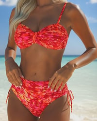 Bikini trägerreich abstraktes Muster bedruckt