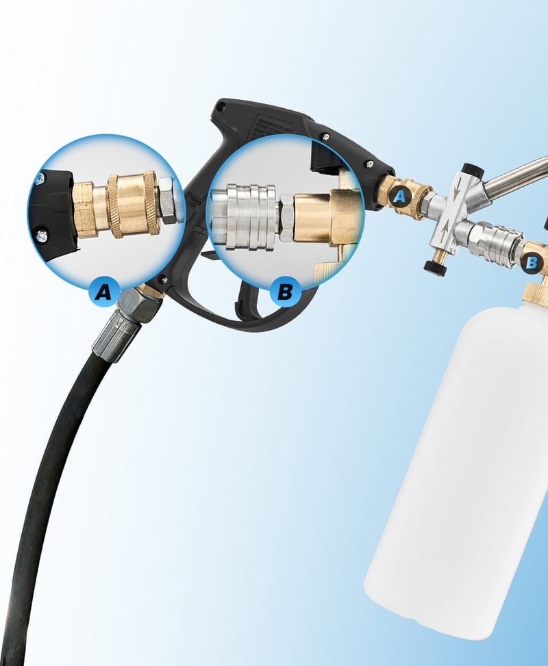 Enhance Your Car Washing Experience - SAKER® Foam Cannon Dual Connector Accessory